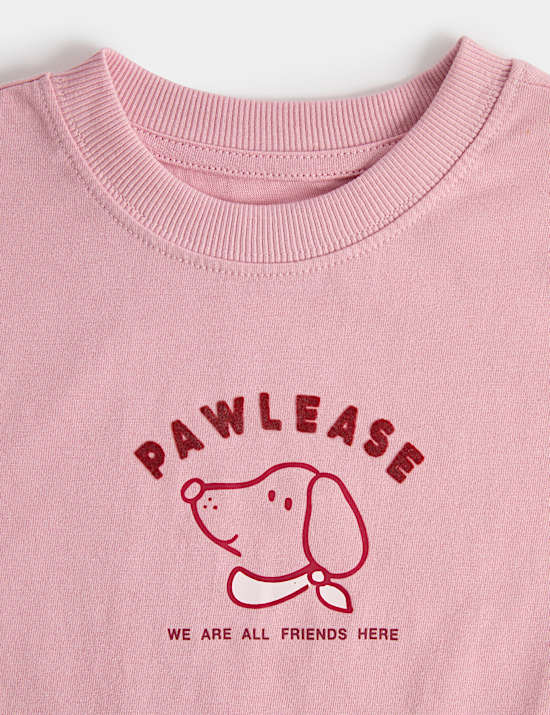2 Pack Pure Cotton Dog Graphic Tops (2-8 Yrs)