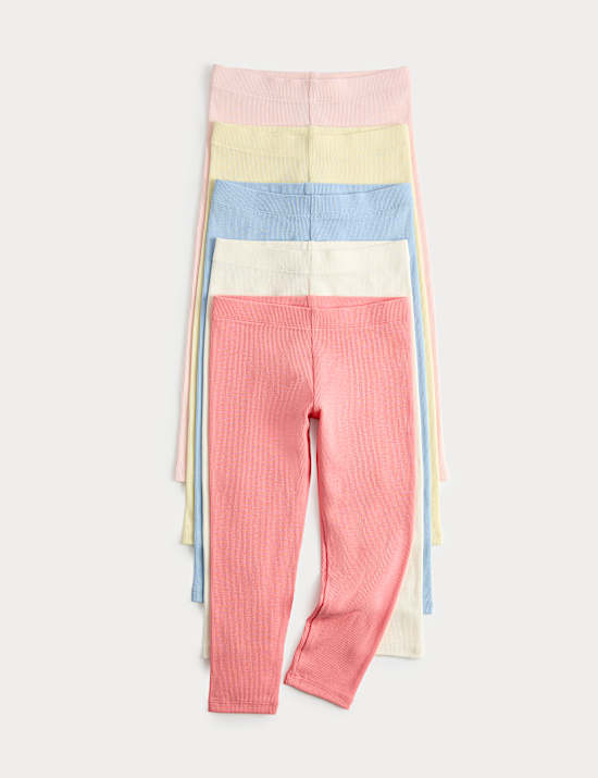 Set van 5 katoenrijke leggings (2-8 jaar)