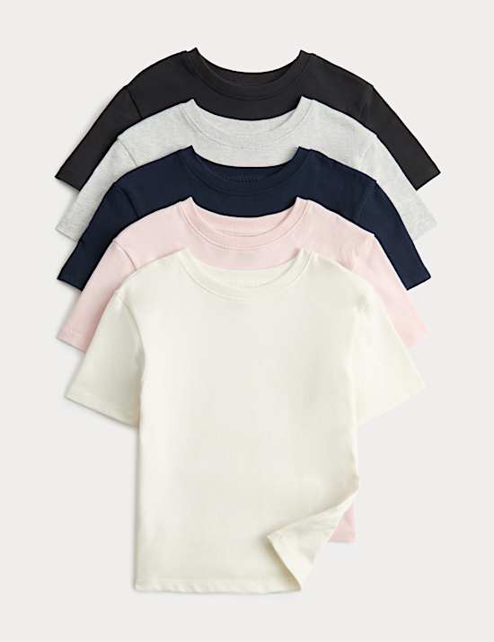 Lot de 5 t-shirts 100 % coton (du 2 au 8 ans)