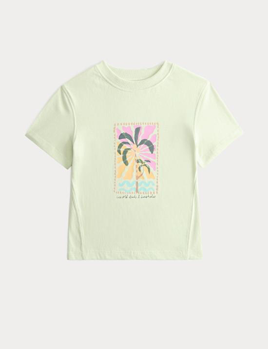 Pure Cotton Palm Print T-Shirt (2-8 Yrs)