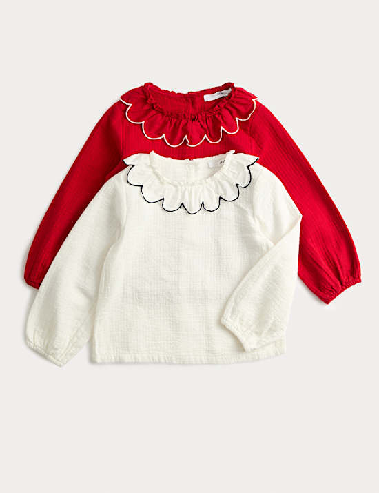 Set van 2 puur katoenen tops (2-10 jaar)