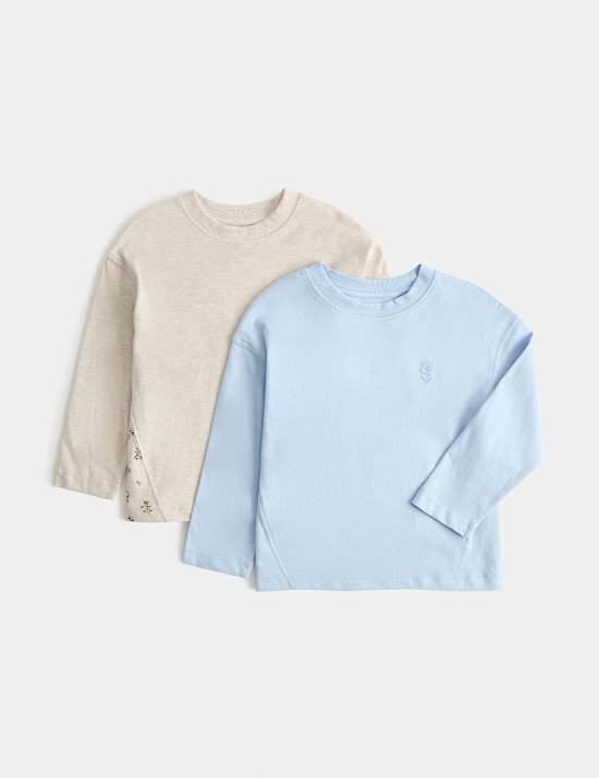 2 Pack Pure Cotton Embroidered Tops (2-8 Yrs)