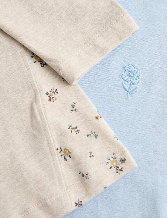 2 Pack Pure Cotton Embroidered Tops (2-8 Yrs)