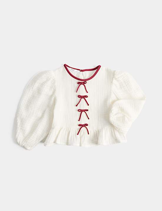 Pure Cotton Bow Top (2-8 Yrs)