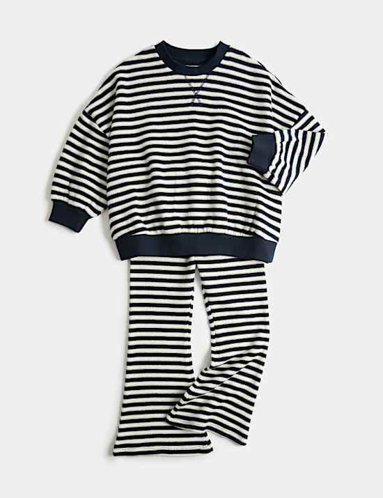 2 Piece Cotton Rich Cosy Striped Outfit (2-8 Yrs)