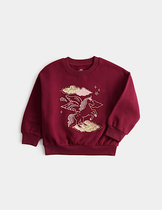 Sweat-shirt en coton &agrave; motif P&eacute;gase (du 2 au 8 ans)