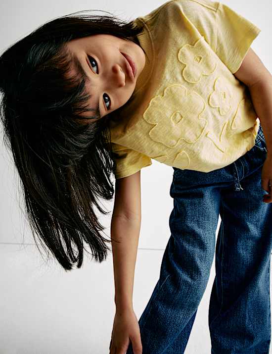 T-Shirt aus reiner Baumwolle mit Blumen-Print (2–8 J.)