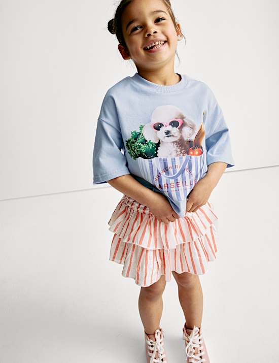 T-Shirt aus reiner Baumwolle mit Hundemotiv (2–8 J.)