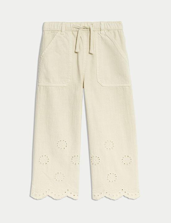 Haftowane dżinsy w kwiaty (2–8 lat)