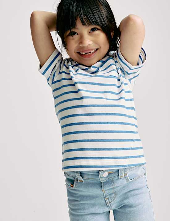 Jean délavé skinny en coton (du 2 au 8 ans)