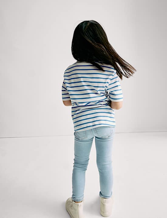 Jean délavé skinny en coton (du 2 au 8 ans)