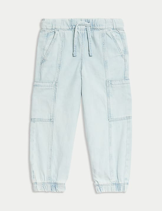 Denim Cuffed Cargo Jeans (2-8 Yrs)