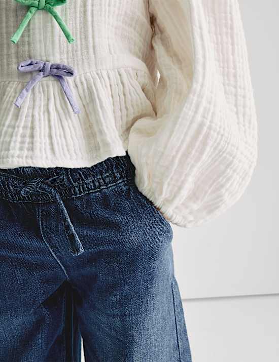 Wide Leg Elasticated Waist Jeans (2-8 Yrs)