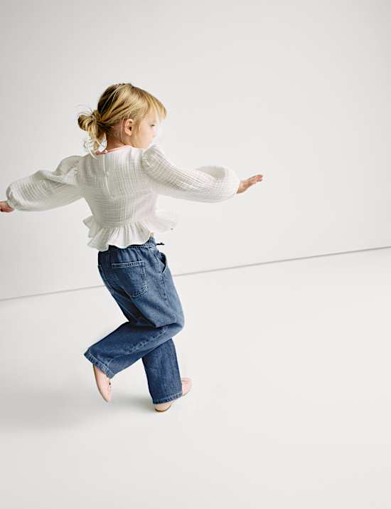 Wide Leg Elasticated Waist Jeans (2-8 Yrs)