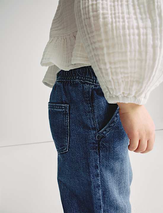 Wide Leg Elasticated Waist Jeans (2-8 Yrs)