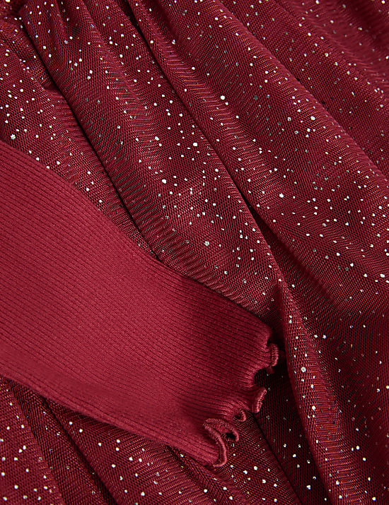 Robe en coton et tulle &agrave; paillettes (du 1&nbsp;au 8&nbsp;ans)