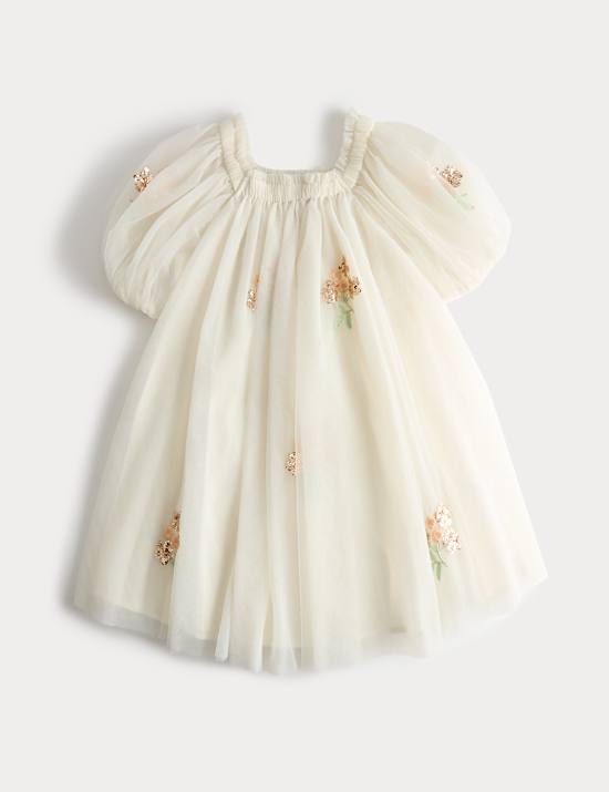 Sequin Floral Dress (2-16 Yrs)