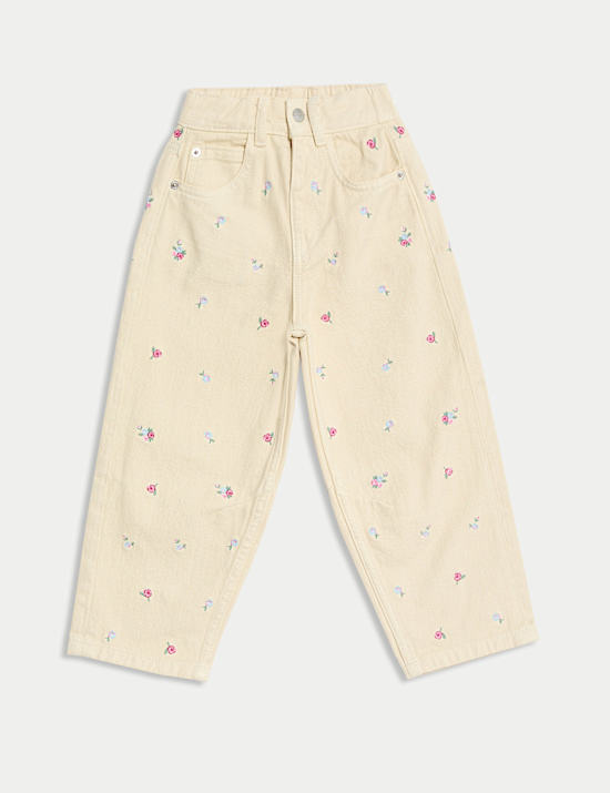 ג'ינס בגזרת בארל עם רקמה (8-2 שנים)