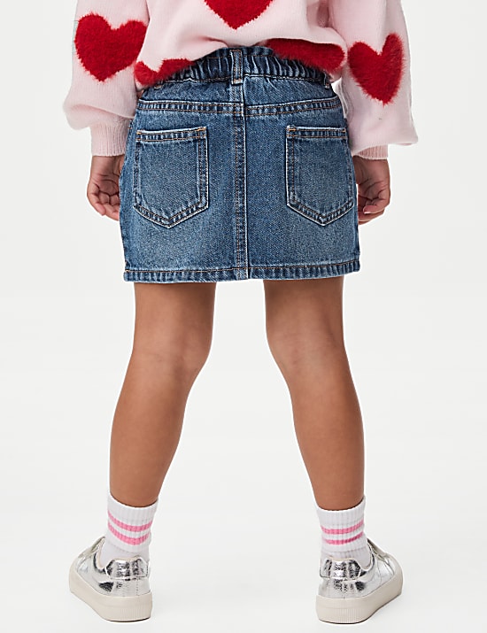 Minijupe en jean ornée de strass (du 2 au 10 ans)