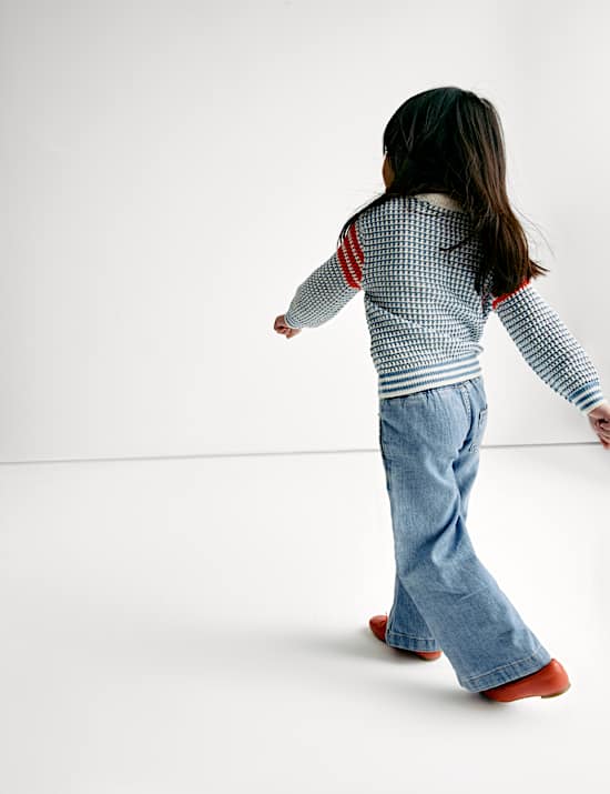 Pure Cotton Denim Side Stripe Jeans (2-16 Yrs)