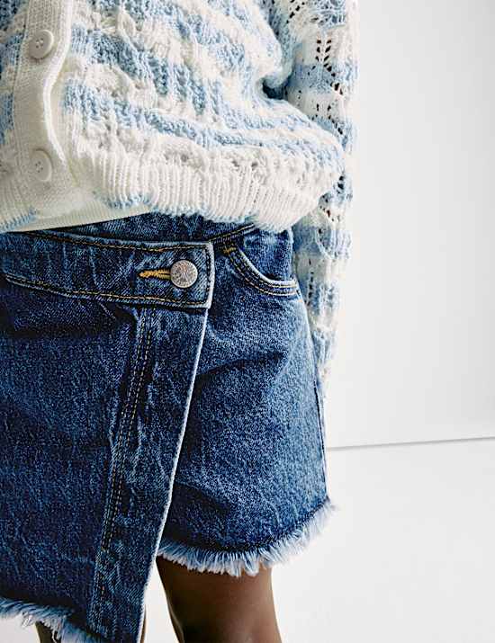 Pure Cotton Denim Skort (2-16 Yrs)