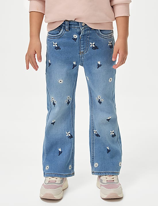 Denim Embroidered Flared Jeans (2-8 Yrs)