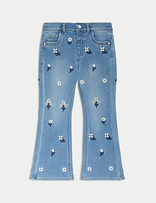 Denim Embroidered Flared Jeans (2-8 Yrs)