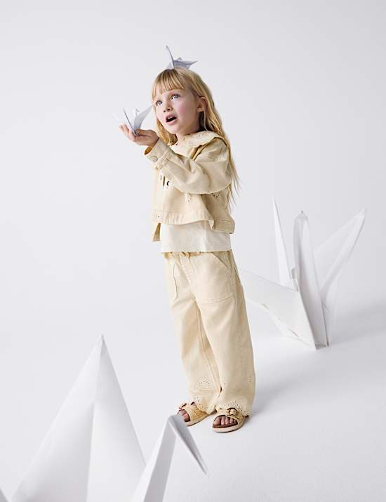 Denim Embroidered Shacket (2-8 Yrs)