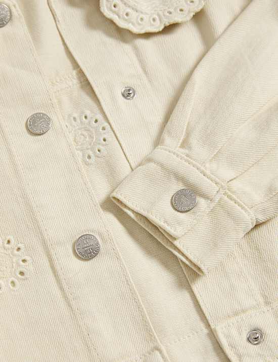 Denim Embroidered Shacket (2-8 Yrs)