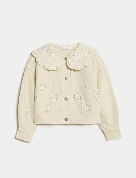 Denim Embroidered Shacket (2-8 Yrs)
