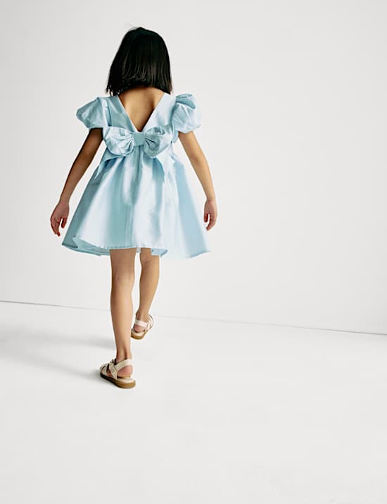 Robe en taffetas ornée d’un nœud (du 2&nbsp;au 8&nbsp;ans)