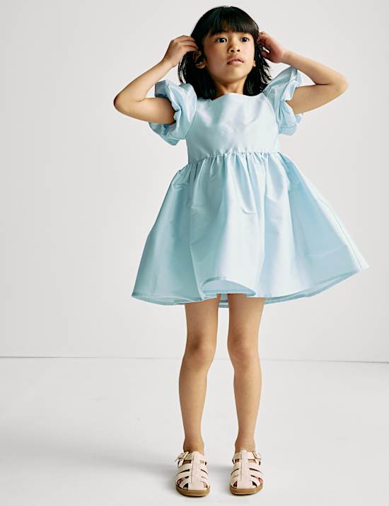 Taffeta Bow Dress (2-8 Yrs)