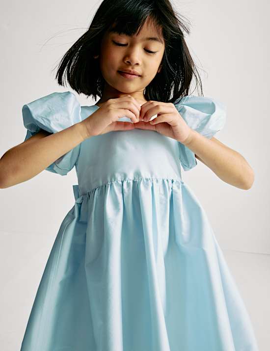 Taffeta Bow Dress (2-8 Yrs)