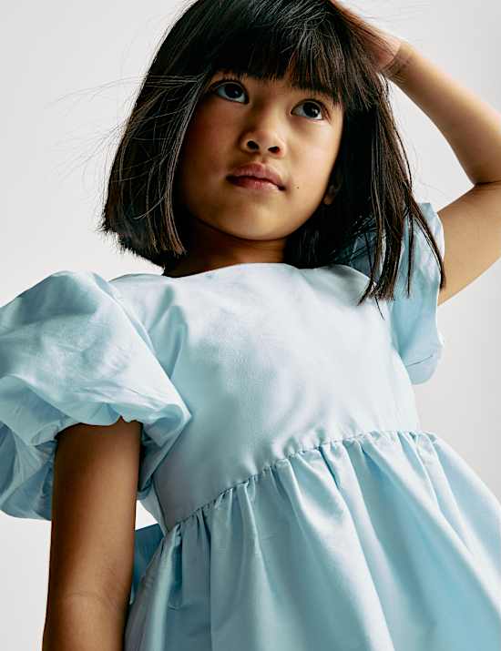 Taffeta Bow Dress (2-8 Yrs)
