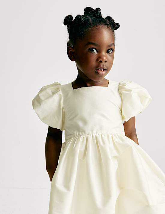 Robe en taffetas ornée d’un nœud (du 2&nbsp;au 8&nbsp;ans)