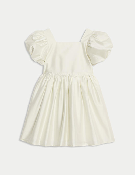 Robe en taffetas orn&eacute;e d&rsquo;un n&oelig;ud (du 2 au 8 ans)