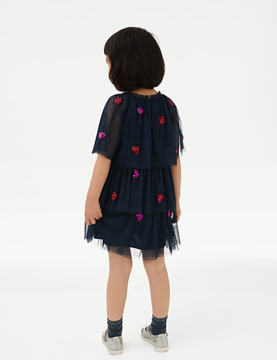 Sequin Tiered Tulle Party Dress (2-8 Yrs)