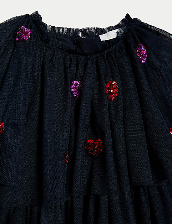 Sequin Tiered Tulle Party Dress (2-8 Yrs)