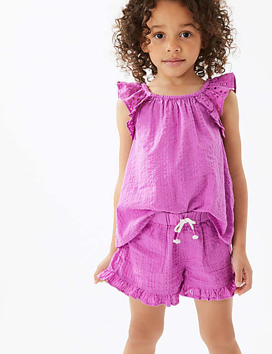 Pure Cotton Drawstring Shorts (2-7 Yrs)