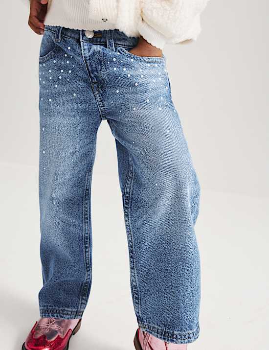 Denim Elasticated Straight Leg Jeans