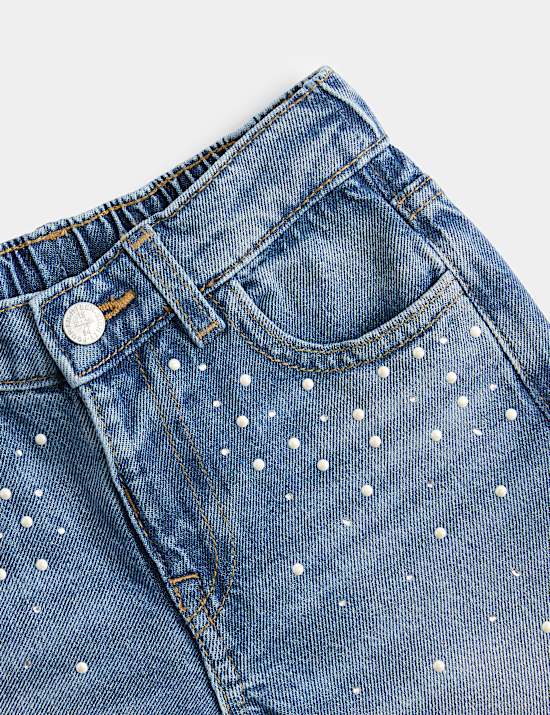 Denim Elasticated Straight Leg Jeans