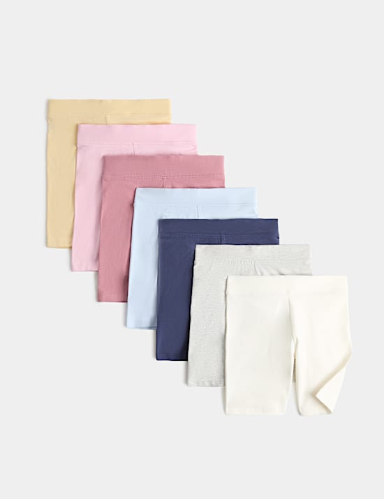 7 Pack Cotton Rich Cycling Shorts (2-10 Yrs)