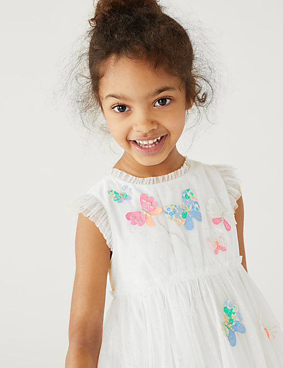 Butterfly Applique Tulle Dress