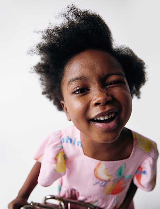 Pure Cotton Fruit Dress (2-8 Yrs)