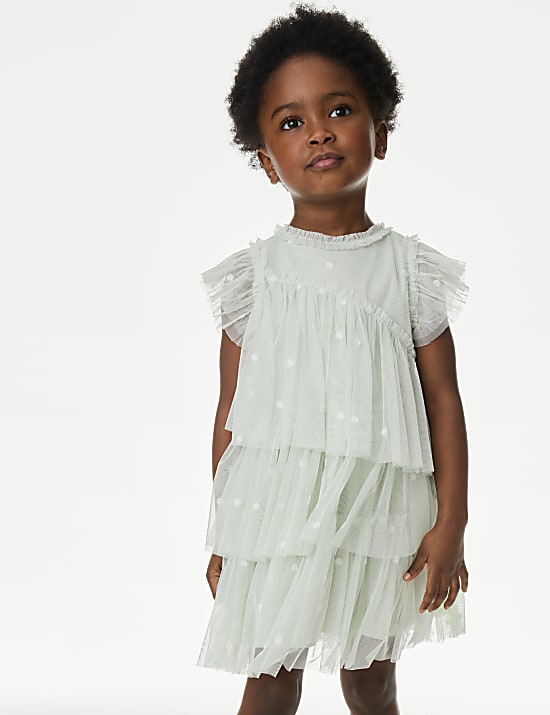 Embroidered Tulle Dress (2-16 Yrs)