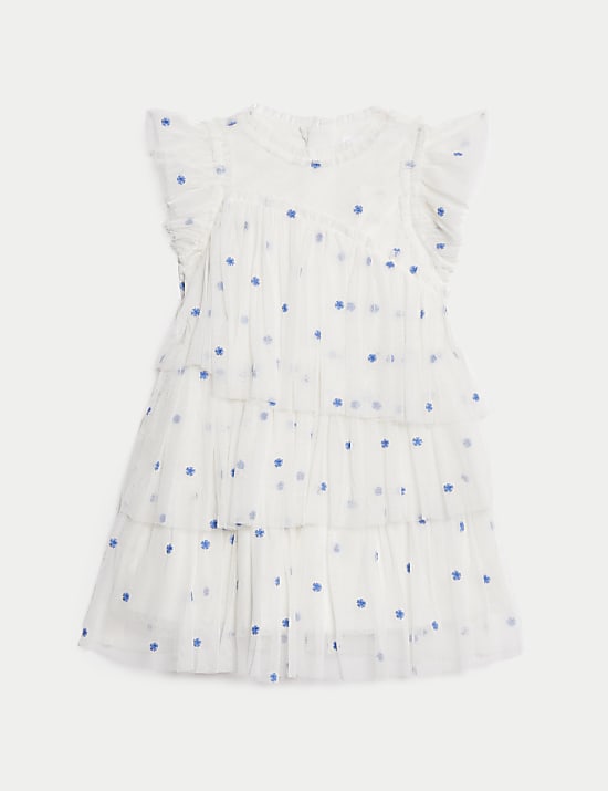 Embroidered Tulle Dress (2-16 Yrs)