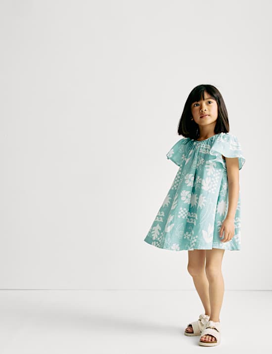 Pure Cotton Surf Print Dress (2-8 Yrs)