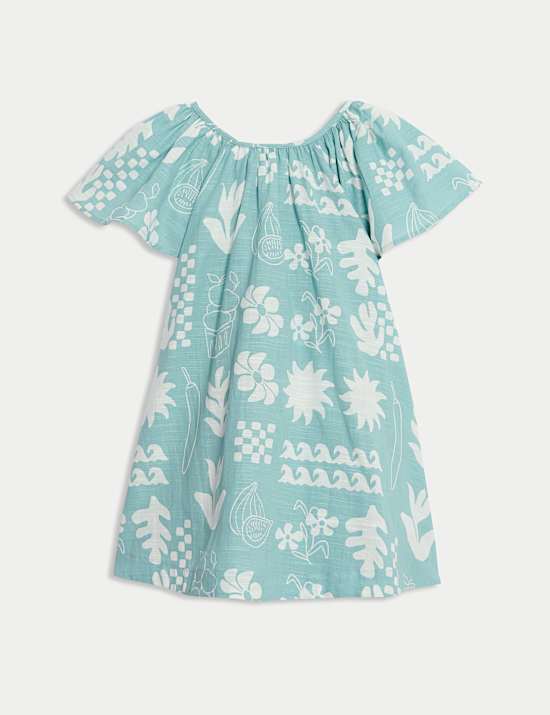 Pure Cotton Surf Print Dress (2-8 Yrs)