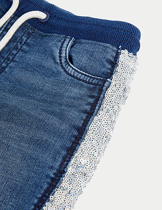 Denim Sequin Side Tape Comfort Jeans (2-8 Yrs)