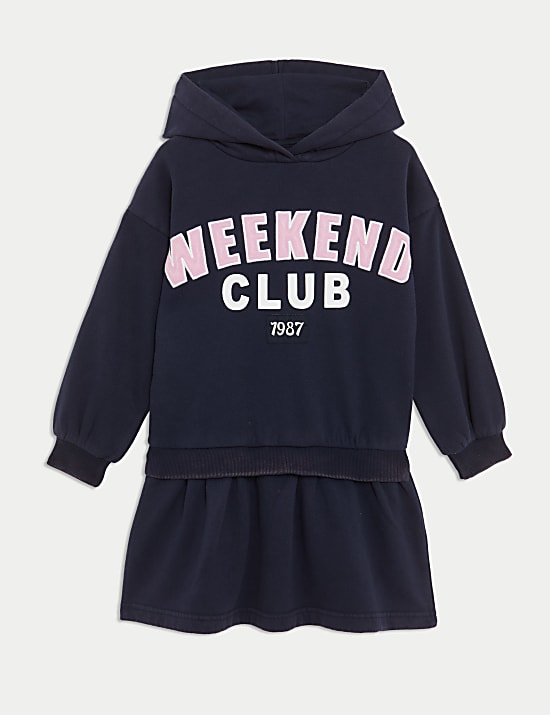 Cotton Rich Weekend Club Hoodie Dress (2-8 Yrs)